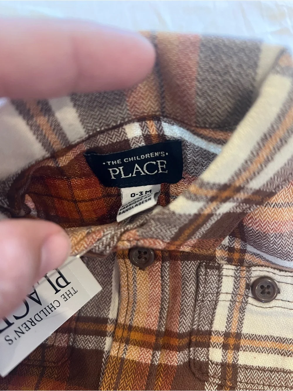 The Children's Place Brown Plaid Button-Down Shirt with Maroon Pants 0-3 mths